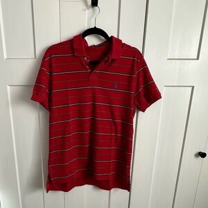 Ralph Lauren Red Polo with Stripes